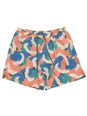 SAXX Cannonball 2N1 Swim Shorts Mens XXL Pink Blue Crane Print Ball Park Pouch